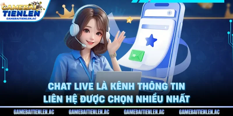 Chat live là kênh thông tin liên hệ được chọn nhiều nhất